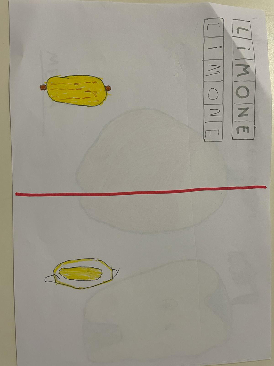 disegno creato da bambino di un limone